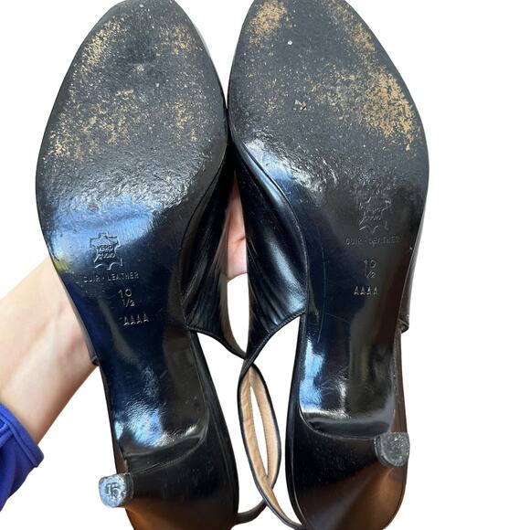 Bruno Magli Black Peep Toe Slingback Heels - Size 10.5 AAAA - Picture 8 of 9